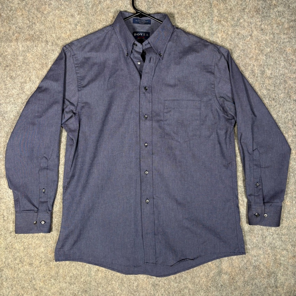 Arrow Dover Shirt Mens 16 32/33 Blue Oxford Button Down Long Sleeve Vintage